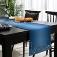 thumbnail image 3 of Modern Blue Table Runner 48 Inches Long, Abstract Diamond Luxury Gradient Kitchen Dining Burlap Linen Tablerunner for Small/Round/Square/Wedding/Coffee/Dining Table Party Home Décor 13 x 48, 3 of 8
