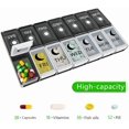 thumbnail image 3 of Pastilleros diarios para 7 días, 2 tomas al día, organizador semanal de pastillas AM/PM, caja grande para guardar medicamentos con 14 compartimentos, estuche para tabletas con vitaminas, Pi, 3 of 5