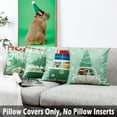 thumbnail image 2 of Green Christmas Tree Pillow Covers 18x18 Set of 4 Dog Christmas Pillow Cases Xmas Farmhouse Decor for Home Couch Sofa, 2 of 6