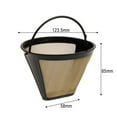 thumbnail image 6 of 2 Pcs Black Gold Coffee Filter, 4# Cone Style Replacement Coffee Filter, Long Lasting Stainless Steel Reusable Coffee Filter for 4 Cone Brewers,Coffee Maker Parts & Accessories, 6 of 7