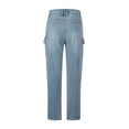 thumbnail image 7 of Women's High Waist Stretch Straight Wide Leg Blue Jeans Distressed Comfort Classic Denim Pants Trousers with Pockets, 7 of 7