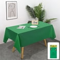 thumbnail image 2 of Disposable Plastic Tablecloths, Heavy Duty Thickened Rectangular Waterproof Table Covers for Parties Weddings Birthdays and Outdoor Picnic Events, Dark Green, 2 of 5