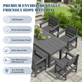 thumbnail image 3 of SERWALL 7-Piece Outdoor Patio Dining Set, All-Weather HDPE Table and Chairs, Rectangular Table with Umbrella Hole, Seats 6, Low Maintenance,Gray, 3 of 10
