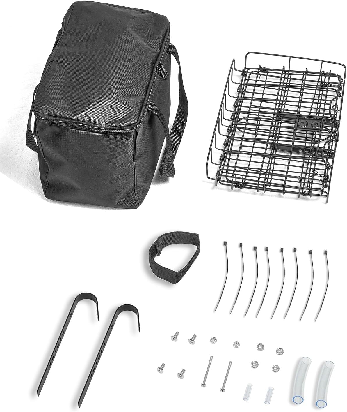 Zacro Bike Basket Front, Folding Bicycle Basket with Removable Liner Bag, Large Quick Release Design Metal bike Basket for Carrying Dogs, Pets, Fruit & Grocery