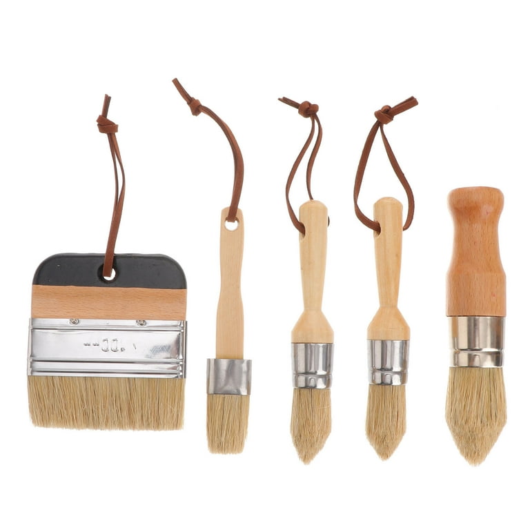 Frcolor 1 Set/5pcs Boar Bristle Paint Brush Wooden Handle
