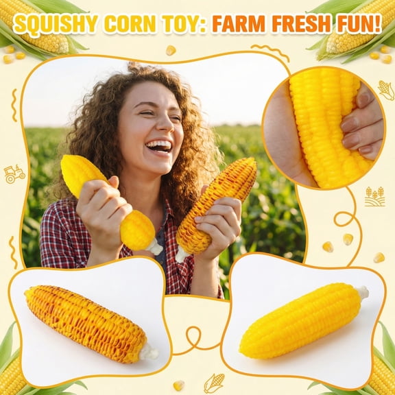 Clearance! Squishy Stress Relief Toy Ball - Corn Squeeze Slow Rising Decompression Sensory Fidget Soft Stress Ball for Desk Anxiety Relief,A