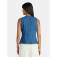 thumbnail image 3 of Time and Tru Women's Button Up Denim Vest, Sizes XS-XXXL, 3 of 5