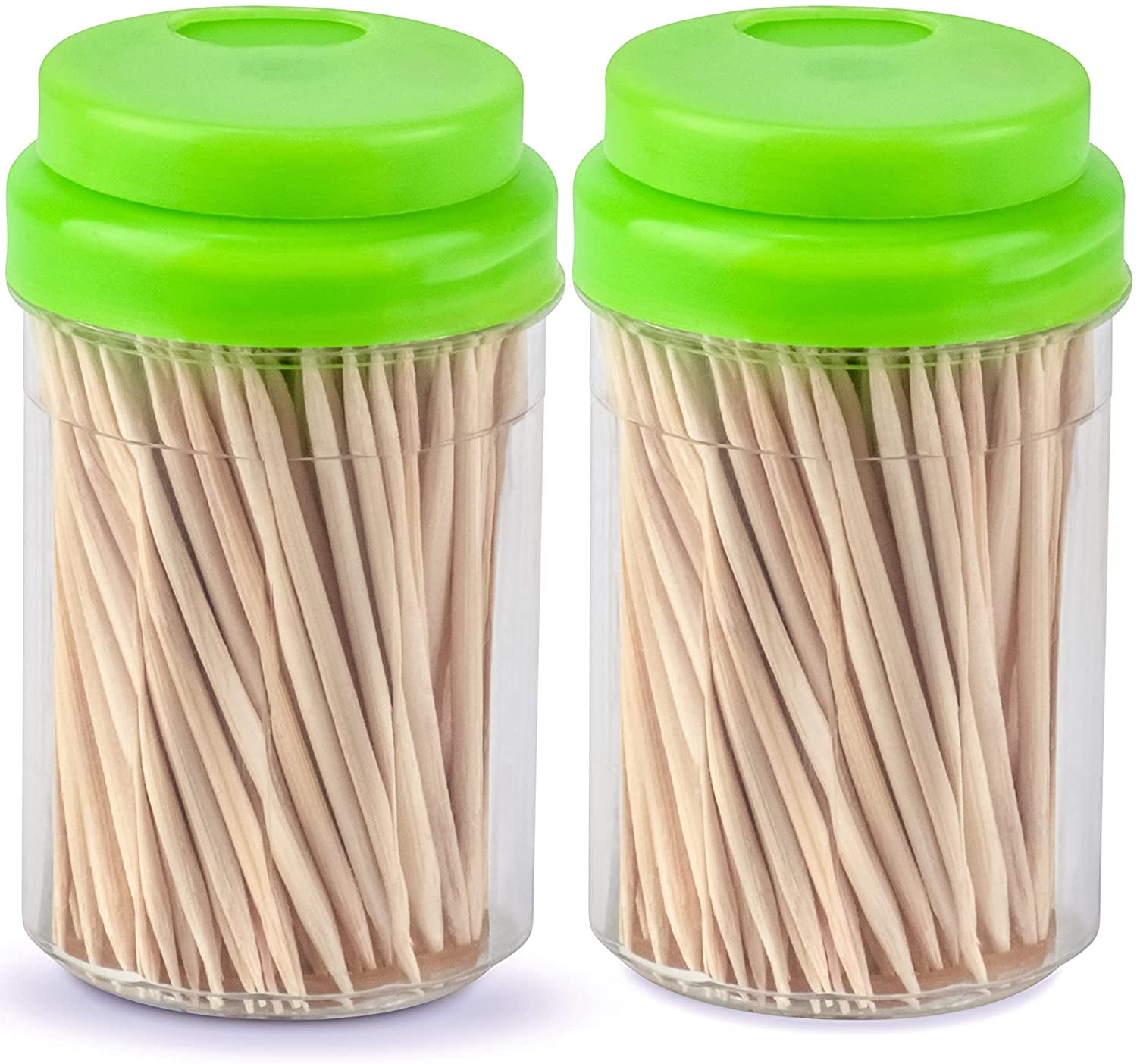 DecorRack 2 Toothpick Dispensers with 600 Natural Wood Toothpicks