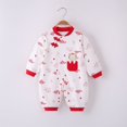 thumbnail image 2 of Otqutp Baby Girls Boys Calendar Chinese New Year Bodysuit Cute Kimono Tang Suit Red Long Sleeve Romper Fashion Button Jumpsuit Outfits(White-2,12-18 Months), 2 of 7