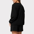 thumbnail image 7 of 2 Piece Outfits for Women Sweatsuit Sweat Shorts Sets Oversized Crewneck Sweatshirt Cozy Lounge Workout Tracksuit (XL, Black), 7 of 7
