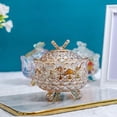 thumbnail image 4 of Caja de dulces de cristal con relieve real con tapa, joyero con pie, tarro para dulces, tarro para galletas, tarros para bufé de dulces de boda, tarro de almacenamiento de cocina (arcoíris), 4 of 6