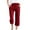 Red-beach linen pants women, variant on Eryao Limited Time Deal Cotton Linen Capris for Women Loose Fit Cropped Trousers Drawstring Waisted Wide Leg Straight Pant Solid Color Capri Pants with Pockets,Black,XXXL