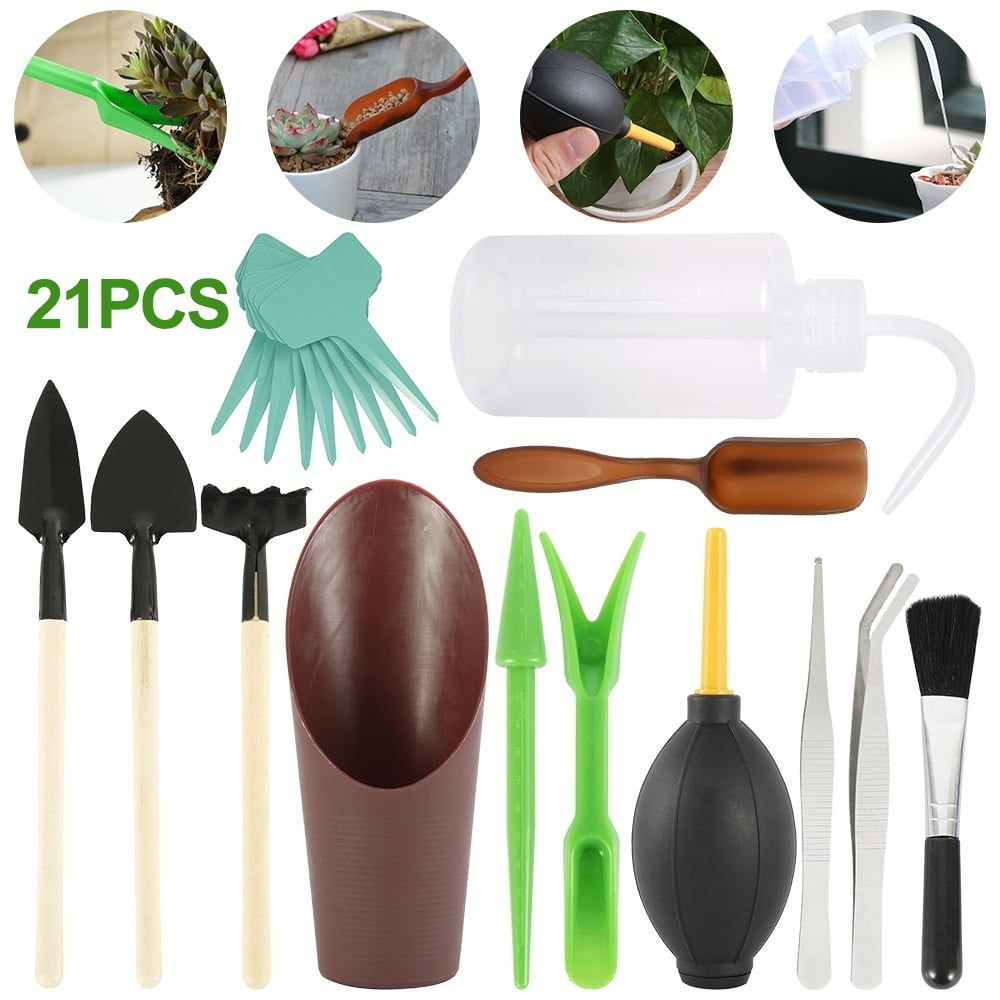 21 Pcs Miniature Planting Gardening Tool Set Mini Garden Tools Set