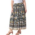 thumbnail image 4 of Agnes Orinda Women's Plus Size Skirts Boho Curvy Elastic High Waist A-Line Maxi Tiered Skirts with Pockets 4X Black, 4 of 6