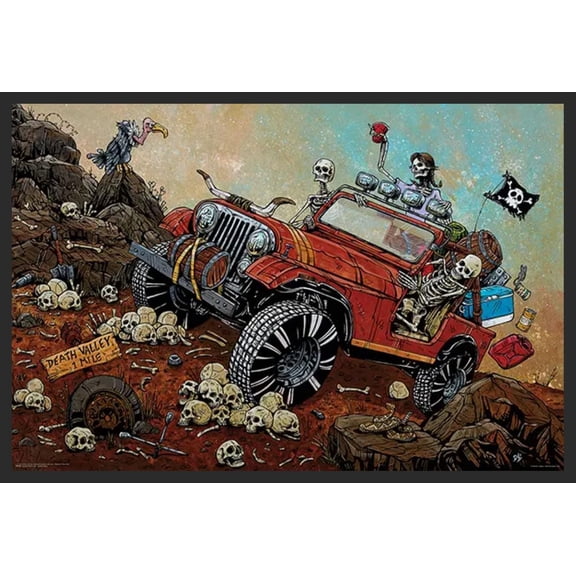 BUY ART FOR LESS Officially Licensed Death Valley Framed Art Poster - 36 x 24 Inch - Sturdy Engineered Wood Frame with Plexi Glass - Ready To Hang