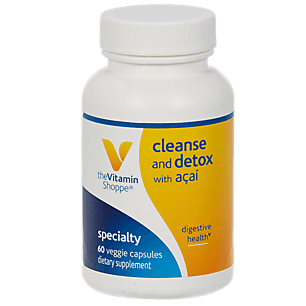 The Vitamin Shoppe Cleanse  Detox with Acai  Natural Cleansing  Liver Support Blend, Promotes Intestinal Health  Colon Care with Herbs Extracts (60 Veggie (Best Vitamins For Liver Cleanse)