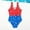 Red, variant on VOUZZA Girls July 4th Patriotic One Piece Swimsuit Stars and Stripes Color Block Bathing Suit Independent Day Celebration Beachwear for Little Girls