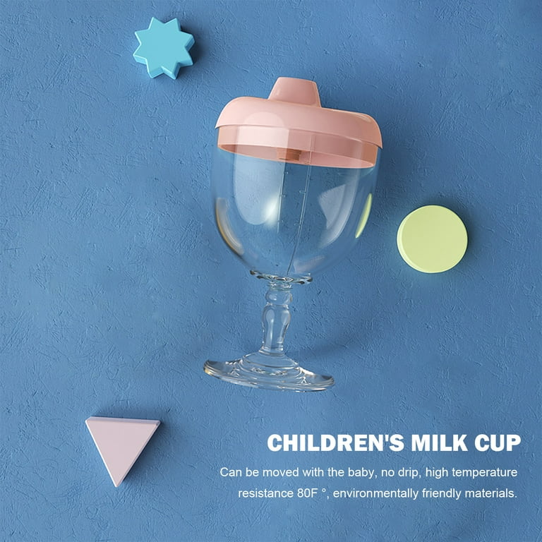 Baby Goblet No Spill Baby Sippy Cup Wine Glass for Baby Kid Party Pink