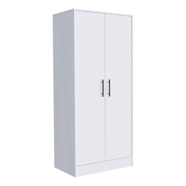 Atlin Designs Armoire Moderne en Bois à 2 Portes avec 1 Tiroir Caché, Blanc