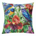 thumbnail image 1 of YST Floral Hummingbird Pillow Cover 22x22 Inch,Rustic Farmhouse Flowers Decorative Pillow Cover Retro Watercolor Colorful Irises Throw Pillow Cover,Country Garden Cushion Cover, 1 of 6