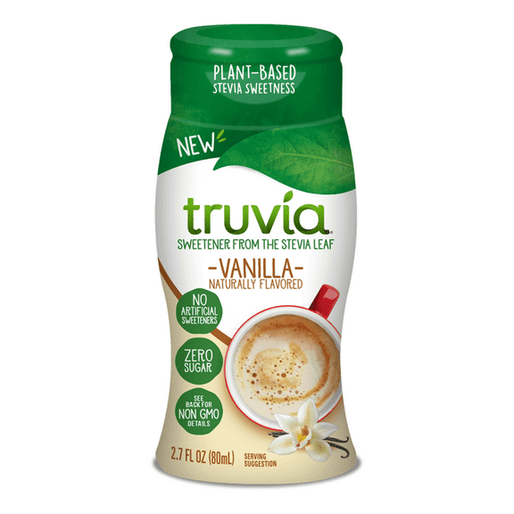 Truvía Liquid Sweetener, Plant Based Stevia Sweetness, Vanilla Flavor, 2.7 fl oz