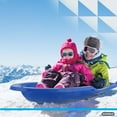 thumbnail image 6 of Toboggan Snow Sled for Kids and Adults, 46" Heavy Duty Plastic Open Back Slider with Handles and Hole for Pull Ropes- (Ropes Excluded) Kid and Adult Winter Fun, Blue, 3 Pack, by Superio, 6 of 11