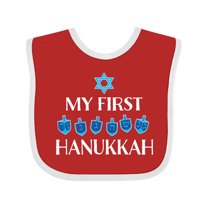 Inktastic My 1st Hanukkah Dreidels in Blue with Star of David Boys or Girls Baby Bib