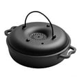 thumbnail image 2 of Moyitang Cast Iron Sukiyaki Pot Round Barbecue Grill Pan with Lid Turkey Roasting Pan, 2 of 9