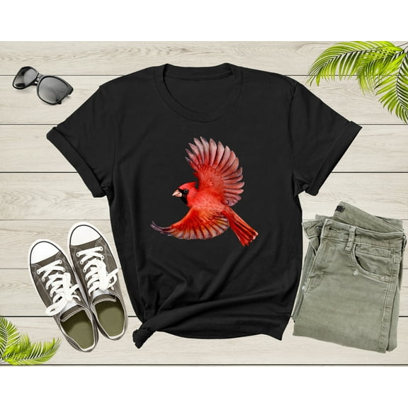 Cute Flying Northern Red Cardinal Bird Redbird Wings T-Shirt Cardinal Bird Lover Gift T Shirt for Men Women Kids Boys Girls Graphic Tshirt