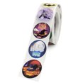 thumbnail image 1 of CAROOTU Halloween Stickers Roll Colorful 500-Count Stickers Round Seals Stickers for Cards Gift Envelopes Box, 1 of 7