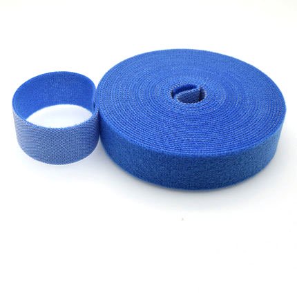 5M/Roll Reusable Fastening Tape Cable Ties Roll Double Side Hook Roll Hook and Loop Adhesive Fastener Straps For Wire Organizer Blue Width 50mm
