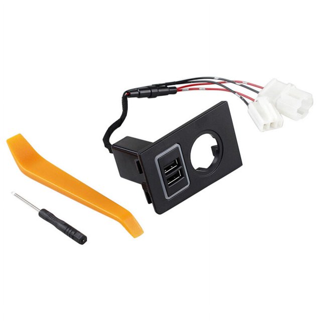 Cargador de automóvil con dos puertos USB Cable adaptador de teléfono DVR Plug & Play para 2017-2020 con luz azul