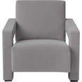 thumbnail image 3 of MEXIYA Hughe Modern Grey Textured Velvet Upholstered Accent Lounge Arm Chair…, 3 of 7