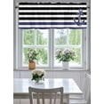 thumbnail image 4 of Curtain Valance for Windows,Nautical Anchor Navy Blue Kitchen Valances Rod Pocket Short Curtains,Black and White Stripe Window Treatment Panel for Bedroom Bathroom 60"x18", 4 of 7