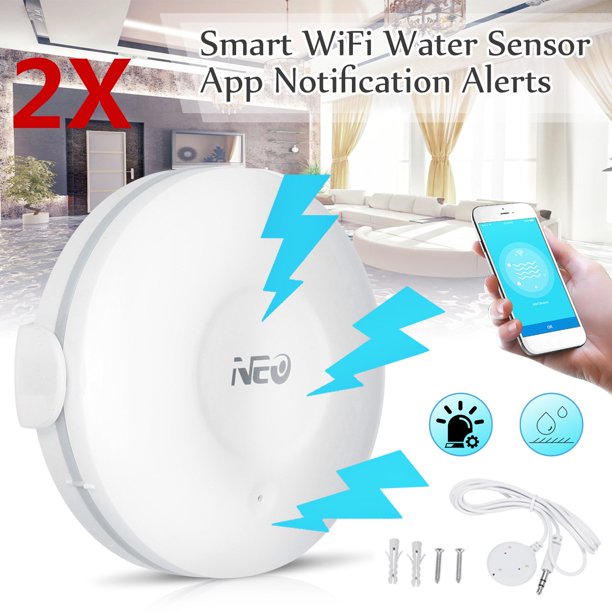 1/2 Set Smart Water Sensor WiFi Water Sensor for Flood & Leak