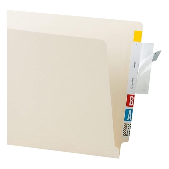 File Folder Label Protectors, Clear Wrap Around Self-Adhesive 3.5 x 2 Inch, 500 Per Roll - Protect File Folders & Labels