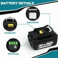 thumbnail image 4 of 18V Battery Replacement for Makita 18V Battery 6.0Ah + 14.4V-18V LED Battery Charger, Compatible with Makita 18 Volt Lithium Batteries BL1815 BL1830 BL1840 BL1850 BL1860, 4 of 9