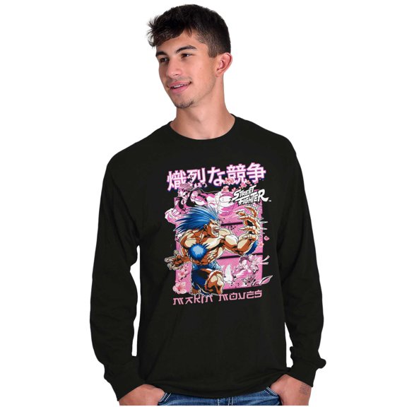 Kanji Street Fighter Makin Moves Long Sleeve TShirt Men Women Brisco Brands S