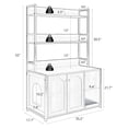 thumbnail image 3 of Litter Box Enclosure with Shelves, Wooden Hidden Cat Litter Box Enclosure Furniture with 2 Door, Indoor Cat House with Scratch Pad, Storage Cabinet Display Rack, 3 of 3