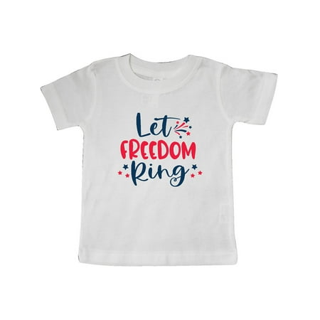 

Inktastic 4th of July Let Freedom Ring with Stars Gift Baby Boy or Baby Girl T-Shirt