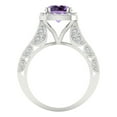 thumbnail image 4 of 2.7ct round cut alexandrite 14k white gold halo Bridal Wedding Engagement Promise Anniversary Ring for Women size 3.5, 4 of 7