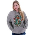 thumbnail image 4 of Wild and Free Bald Eagle Rose Tattoo Unisex Plus Fleece Graphic Hoodie Brisco Brands 2X, 4 of 5