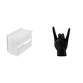 thumbnail image 1 of caso de tejido,Caja de almacenamiento de papel higiénico para montaje en pared,Soporte de pared acrílico para papel higiénico y toallas,Estatua del gesto de la roca,Figuras de estatuas de, 1 of 8