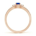 thumbnail image 2 of ANGARA Natural Sapphire and Diamond Three Stone Bridal Set in 14K Rose Gold for Women (Size-4mm) | September Birthstone, Birthday, Anniversary, Jewelry Gift for Women | Natural Blue Sapphire Ring, 2 of 8