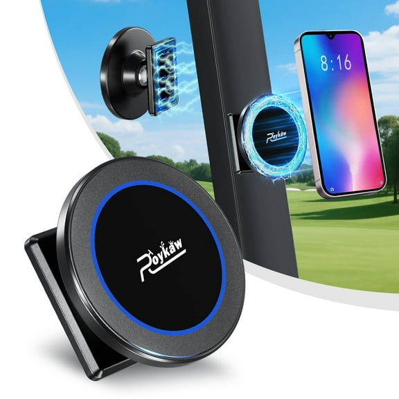 Roykaw Magnetic Phone Holder Compatible with iPhone MagSafe Holder 12/13/14/15/16, Portable Phone Mount Universal for Gym, Golf Cart, Kitchen and More