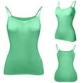 thumbnail image 5 of Resicozy Womens Camisole with Shelf Bra Adjustable Strap Tank Tops Solid Color Stretch Undershirts Turquoise L, 5 of 5