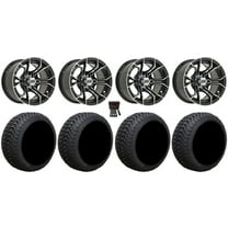 GTW Spyder 12" Golf Cart Wheels Machined 215x50 Cruze Tires E-Z-GO & Club Car