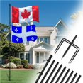 thumbnail image 1 of ZMTECH Mât de Drapeau de 12 Pi avec Base à 5 Griffes dans le Sol pour Cour, Acier Inoxydable à Rotation Libre Anti-Emmêlement, Mât de Drapeau de Sol Robuste et Coupe-Vent pour 2 F, 1 of 6