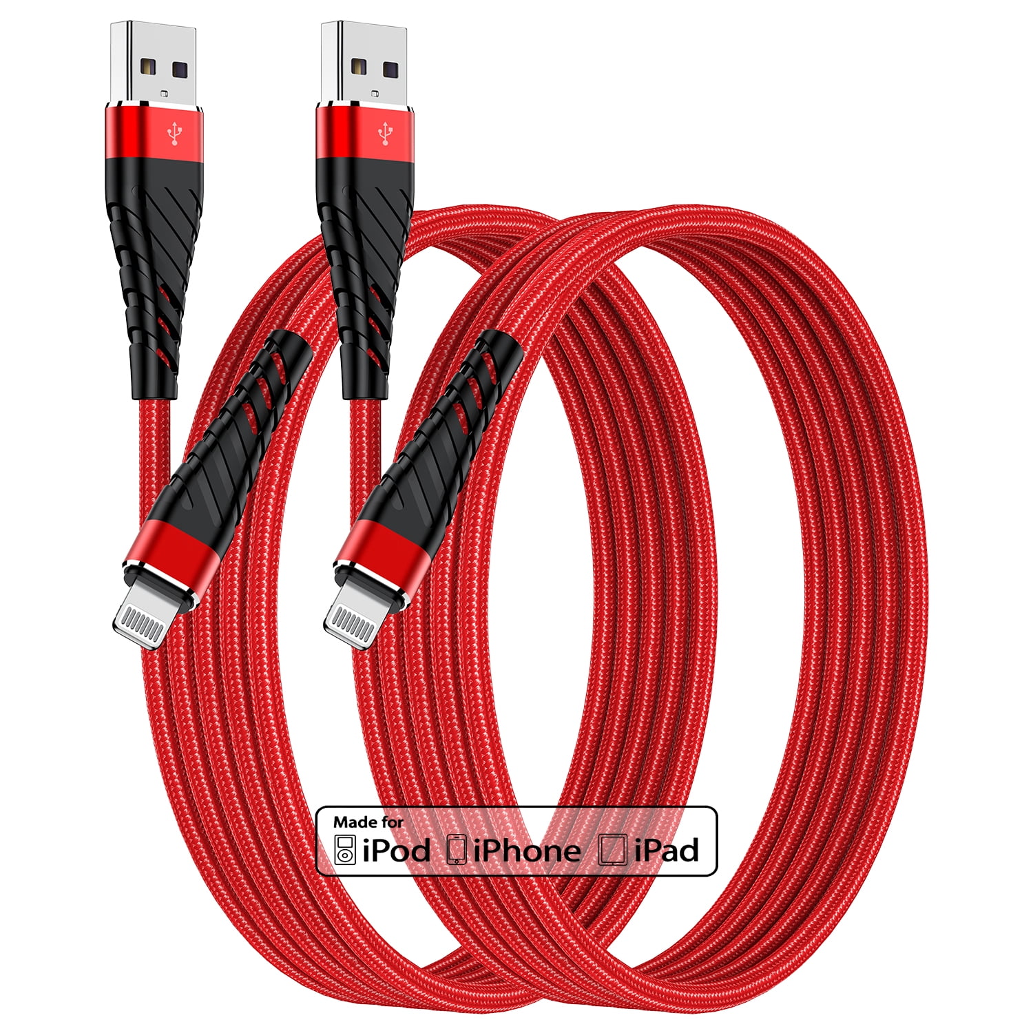 iPhone Charger Cord 6ft, [Apple MFi Certified] 2 Pack Long Braided