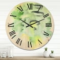 thumbnail image 2 of Designart 'Abstract Pond of Yellow and Green' Modern Wood Wall Clock, 2 of 5